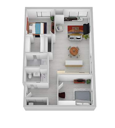 E Floor Plan at Canary Lofts, Des Moines, Iowa