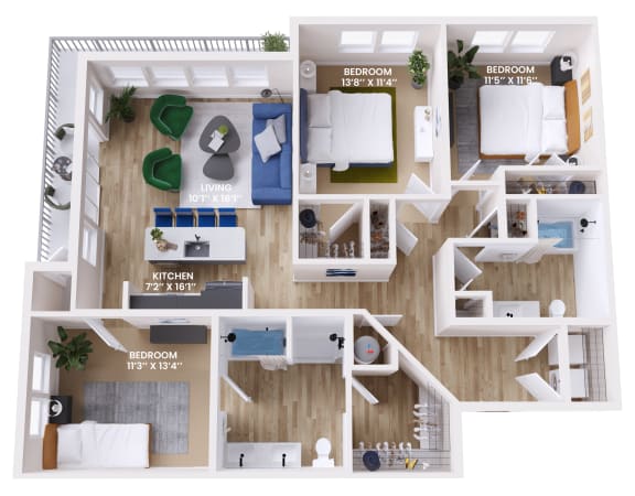 3 bed 2 bath at Aura Vegas Apartments, Las Vegas, Nevada