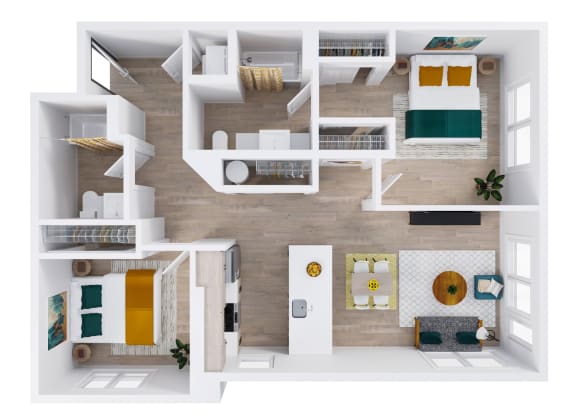 Zinnia Apartments in Shoreline, Washington C2 Floor Plan