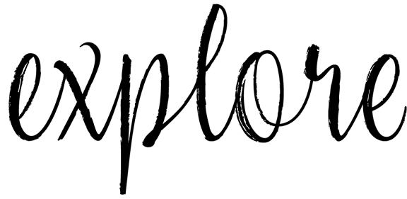 The image features the word "explore" written in a cursive, black font.