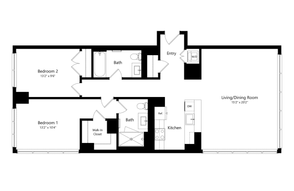 2 Bed 2 Bath Floor Plan C07 Continuum White Plains