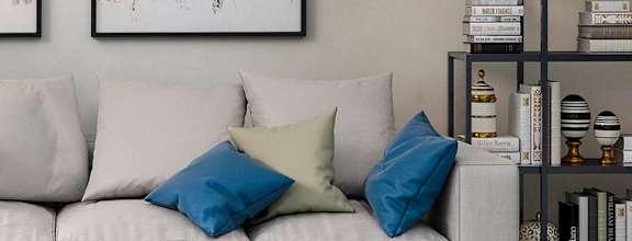 Living room with couch  at Lakeview Apartments, Leonia, New Jersey