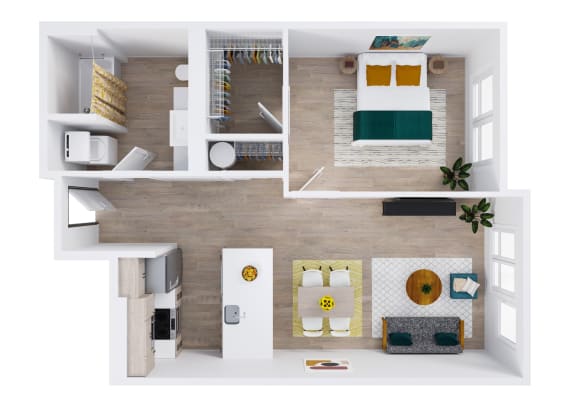 Zinnia Apartments in Shoreline, Washington B4 Floor Plan