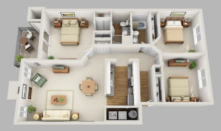 Portland, OR Clermont Apartments 3 bedroom 2 bath