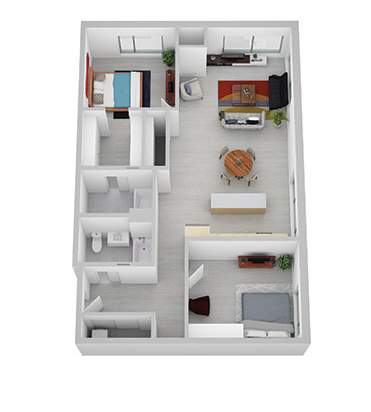 F Floor Plan at Canary Lofts, Des Moines, Iowa