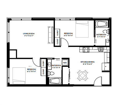 A-1 Floor Plan at Canary Lofts, Iowa