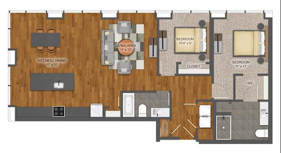 2Bed 2Bath I Floor Plan at Stella St. Paul Apartments, St. Paul
