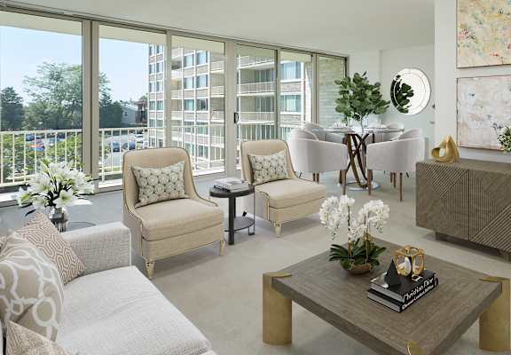 Cozy Living Room at The Aspen, Virginia, 22305