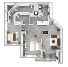 2 bedroom 2 bathroom The Preserve at Westchase B2 3D Floor Plan at The Preserve at Westchase, Tampa, Florida