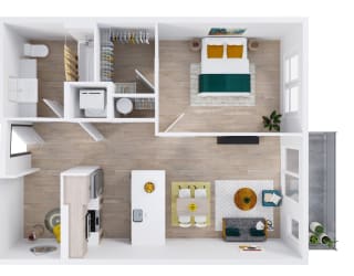 Zinnia Apartments in Shoreline, Washington B1 Floor Plan