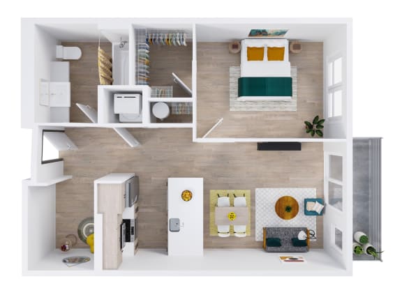 Zinnia Apartments in Shoreline, Washington B1 Floor Plan