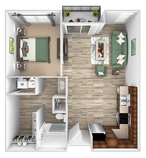 a floor plan of a one bedroom apartment