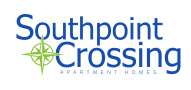 the logo for southpoint crossing apartment homes