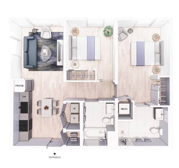 a 1 bedroom floor plan  glio residences  460 sq ft