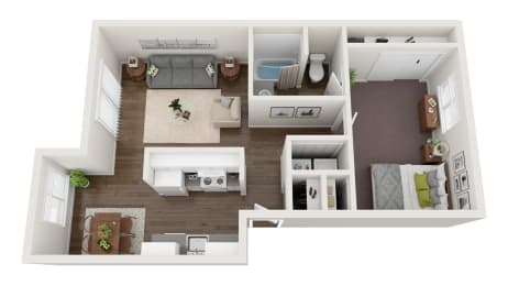 Floor Plan  Fernwood Court | 1x1