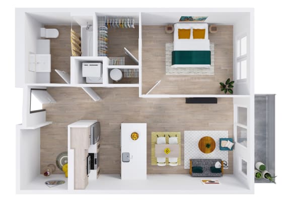 Zinnia Apartments in Shoreline, Washington B1 ADA Floor Plan