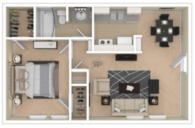  Floor Plan 1 Bedroom