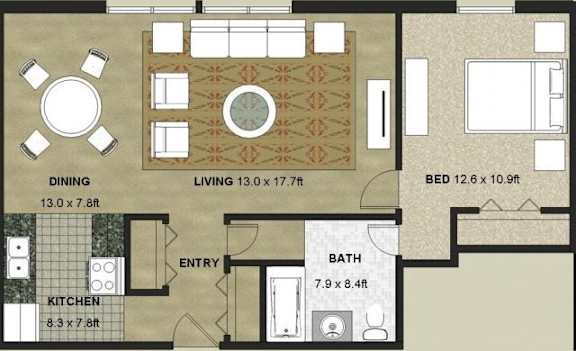 Mackenzie Floor Plan at Granite Ridge Apartments, Brooklyn Park, 55428