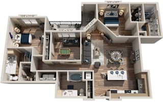 3 Bed floorplan at The River, Chester, VA