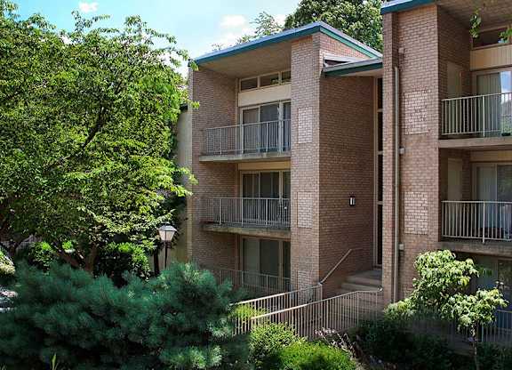 Exterior view of balconies at Tysons Glen Apartments and Townhomes, Virginia, 22043