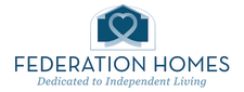 logo for a home healthcare facility with a heart inside a house