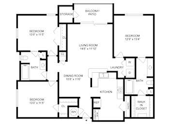 Haven-Wood Floorplan at The Fenwick Apartment Homes, Humble, TX, 77396