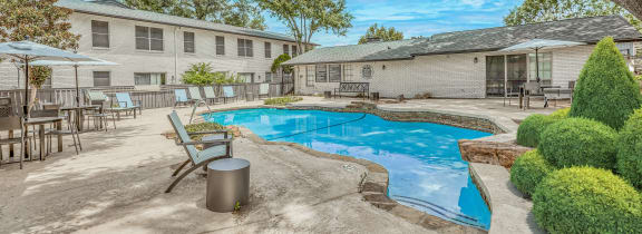 our apartments have a resort style pool and patio