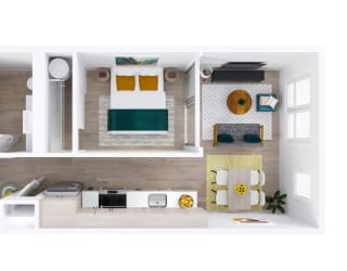 Zinnia Apartments in Shoreline, Washington A1 Floor Plan