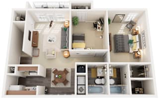 2 Bed Floorplan at Wellington Place, Sandston
