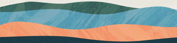 an image of a landscape with hills and a blue and