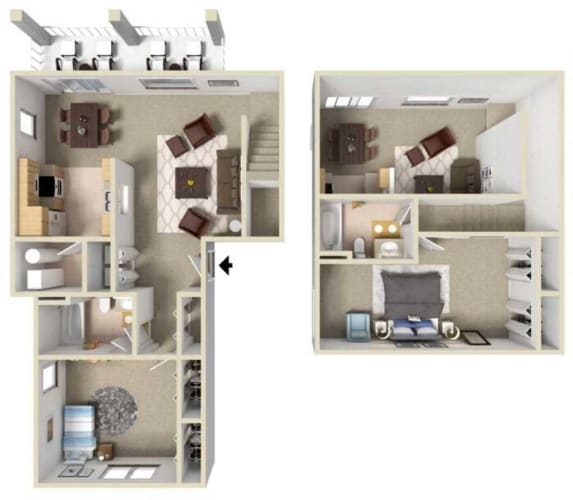Floor Plan  2 Story 2 Bedroom