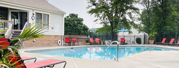 a living room with a couch and a table  at Hunter's Creek Apartments, Ohio, 45242