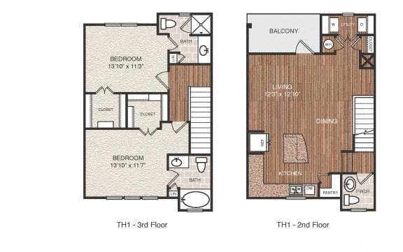 E1 Floor Plan at Berkshire Medical District, Dallas