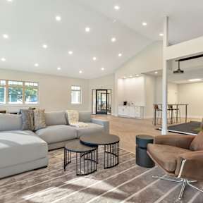 Living room at Copper and Quarry Village, Pikesville, Maryland