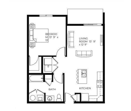 1Bed 1Bath-C at Meadowlark Place Apartments, Georgia