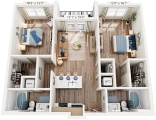 2 Bedroom 2 Bath floorplan at The River, Chester, VA, 23836