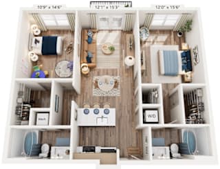 2 Bed 2 Bath floorplan at The River, Virginia, 23836