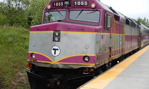 MBTA Commuter Rail Train. at North Stoughton Village, Stoughton, 02072
