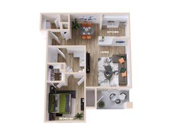 A floor plan of a house with labeled rooms.