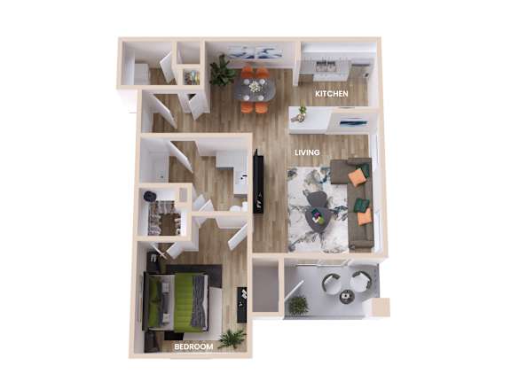 A floor plan of a house with labeled rooms.