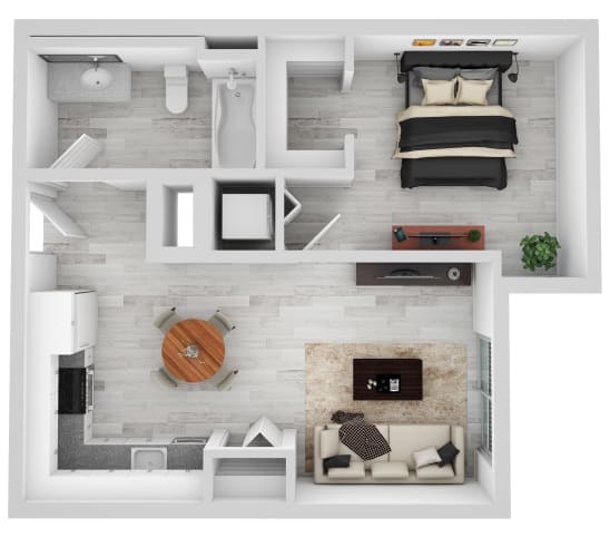 Floor Plan  1 bedroom apartment floor plan at AVIVA Apartments