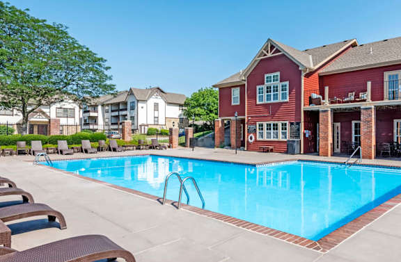 Pool And Sundecks at Coach House Apartments, Kansas City