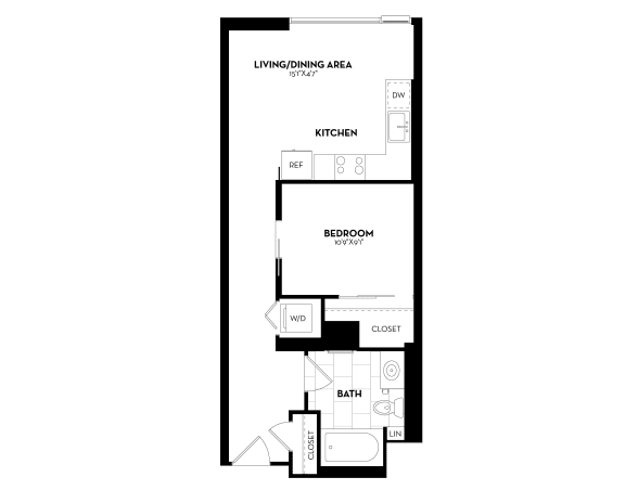 bedroom floor plan of the lofted apartment