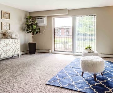 Spacious Living Room With Private Balcony at The Ponds of Naperville, Illinois, 60565