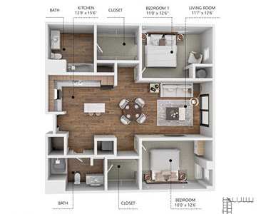 C5 Floor Plan at Soll, Des Moines, IA