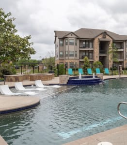 the preserve at ballantyne commons community swimming pool with apartment buildings