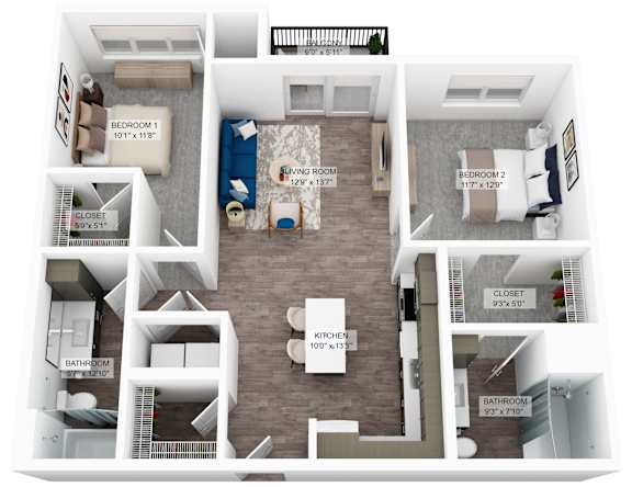 a floor plan of unit c of the unit c1 floor plan