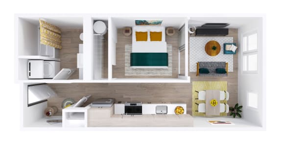 a modern house with a living room and a dining room