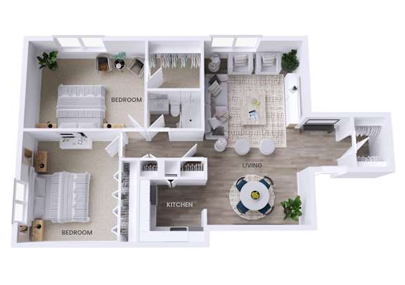 A white floor plan of a house with labeled rooms.
