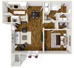 One Bedroom, One Bathroom Apartment | 771 Sq. Ft. at Lexington Pointe Apartment Homes in Oxford, MS
